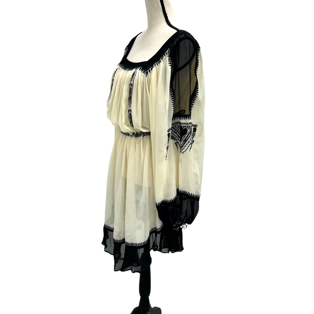 JEAN PAUL GAULTIER SILK CREAM & BLACK EMBROIDERED INSPIRED BY UKRAINE DRESS - Picture 5 of 16